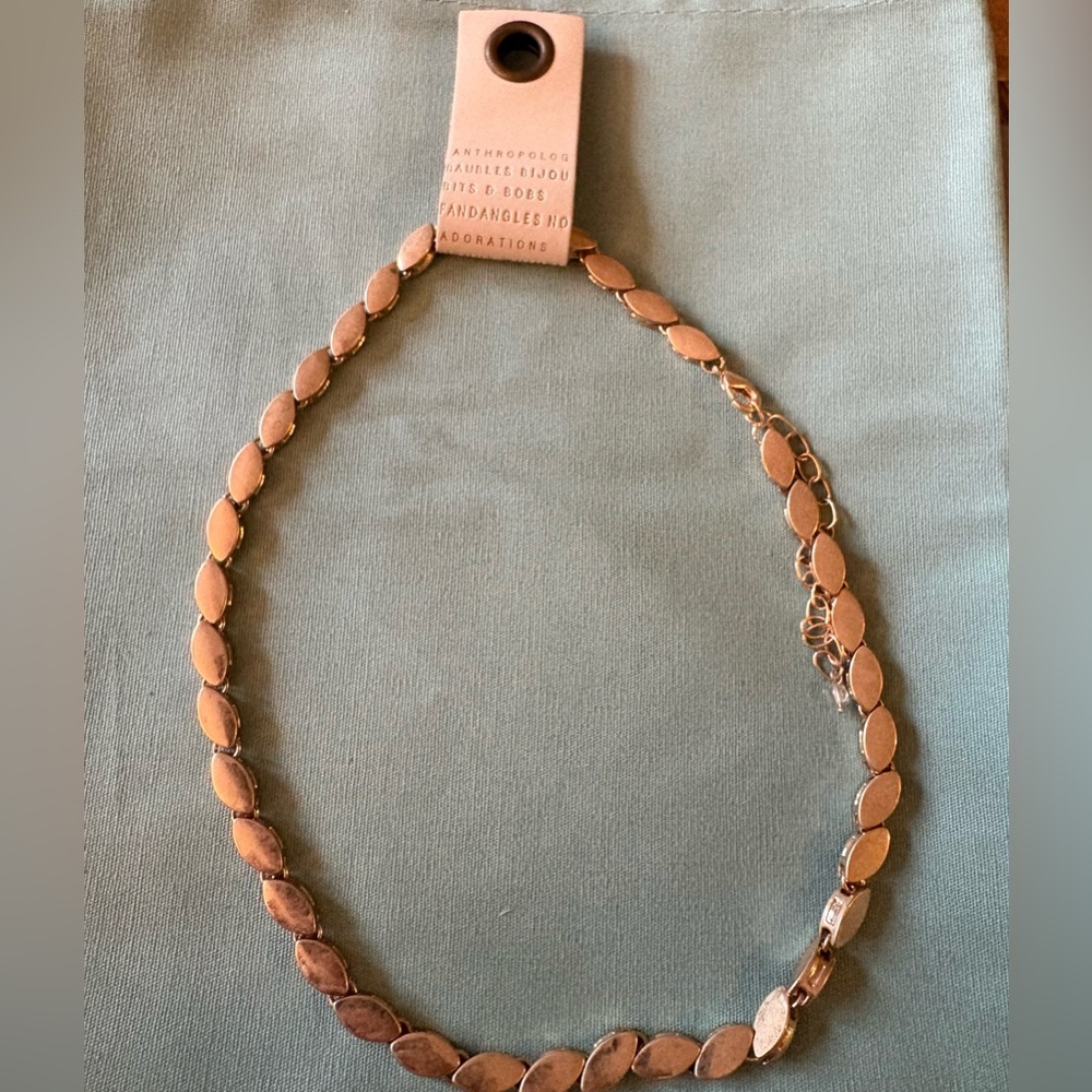 NWT - Anthropologie Gold Petals Collar Necklace